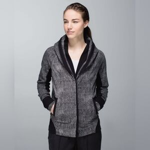 LULULEMON To Class Jacket Burlap Texture Black Dune / Black 6 EUC